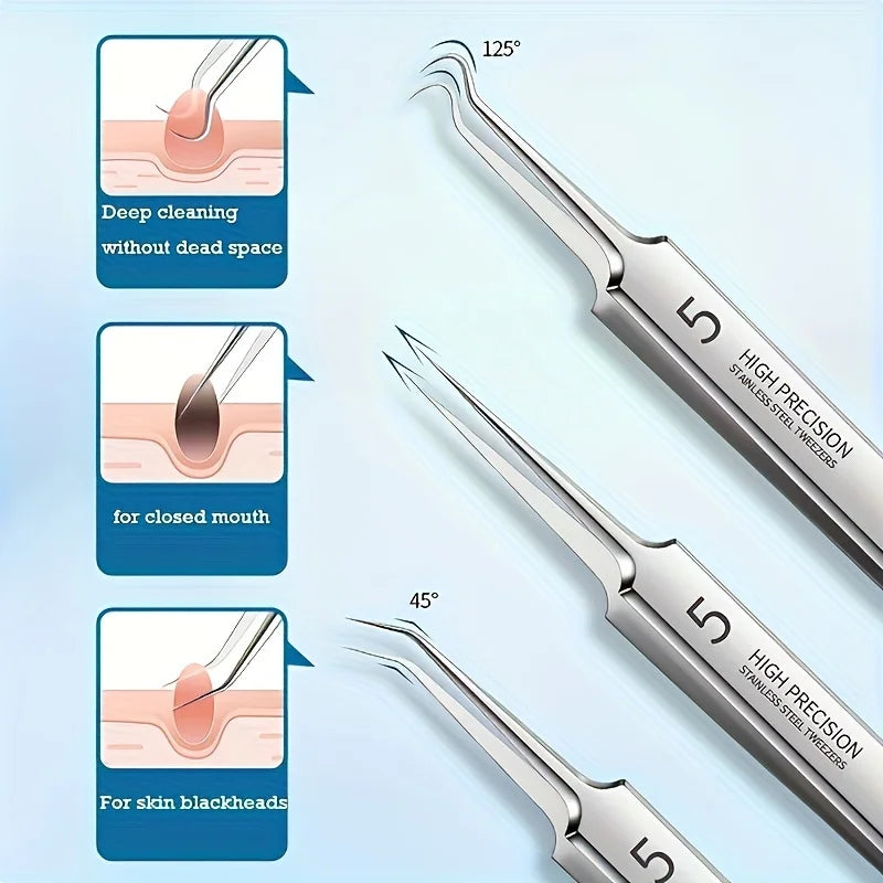 Stainless Steel Blackhead Removal Kit, Blemish and Acne Bottle Tool for All Skin Types, 8-Pack Beauty World Shop