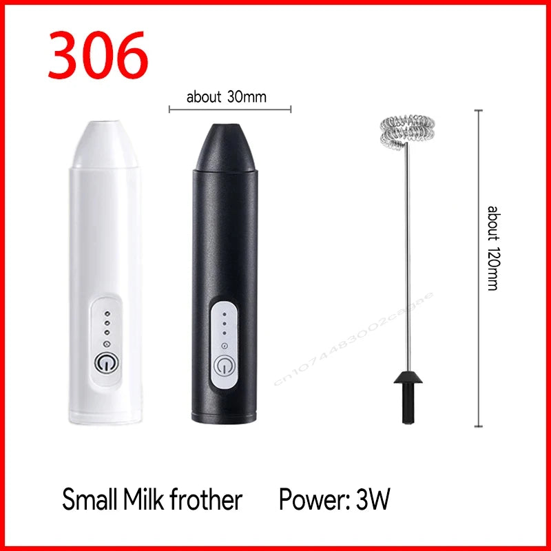 UPGRADED Electric Coffee Frother/MILK Whisk+Egg Beater MINI Food Blender USB Rechargeable Handheld Three Speeds Espresso Tools Beauty World Shop
