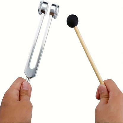 128Hz Tuning Fork  for Sound Therapy Stress Reduction Otoacoustic Emission Testing and Ear Cleaning Tools (Mallet&Wrench Include Beauty World Shop