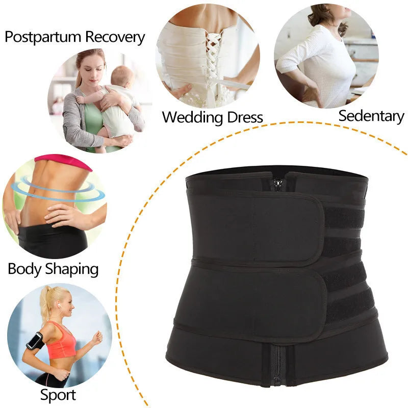 1pc Waist Trainer Slimming Body Shaper Fitness Belt Weight Loss Fat Burning Sport Girdle Sweat Trimmer Workout Cincher Shapewear Beauty World Shop