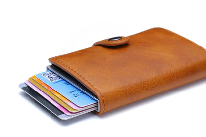 Rfid Credit Card Holder Men Wallets Luxury Small Smart Wallet Metal Business Mini Cardholder Case Women Minimalist Walet for Men Beauty World Shop