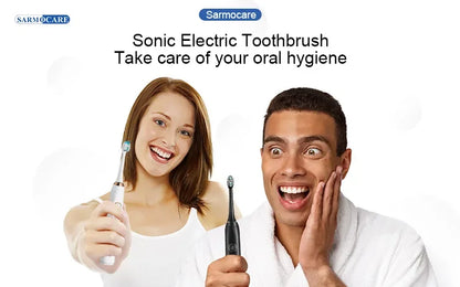 Sonic Electric Toothbrush Smart Ultrasonic Dental Teeth Whitening Rechargeable Adult Tooth Brush Sarmocare S100 With8 Brush Head Beauty World Shop