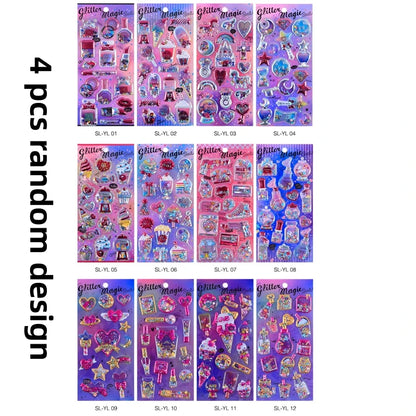 Kawaii Capsule Sparkling 3D Stickers Scrapbooking Diy Journal Stationery Sticker Cute Deco Art School Supplies Beauty World Shop