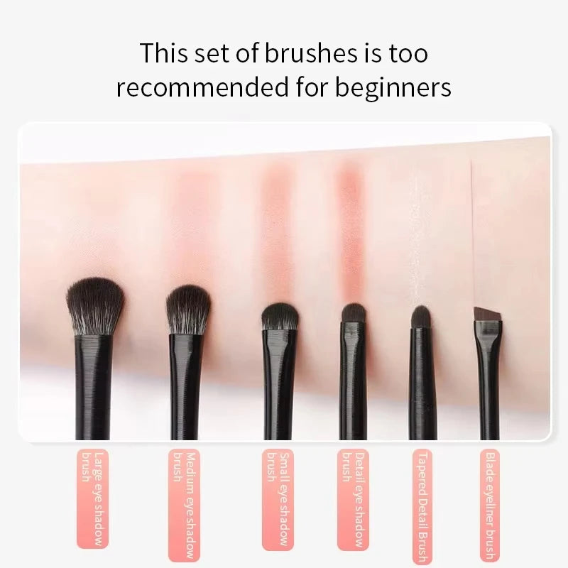 6-Piece Eye Makeup Brush Set: Professional Soft Contour Eyeshadow Brush, Small Eye Makeup Brushes for Detailed Eye Makeup, Facia Beauty World Shop