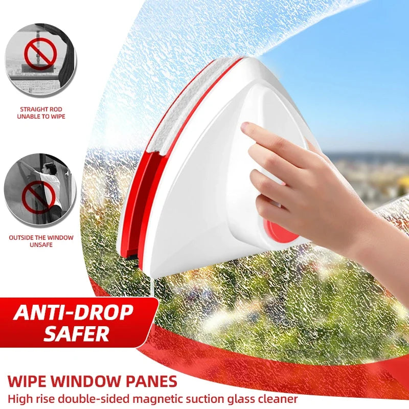 2024 Household Office Special Window Cleaner Magnetic Glass Window Cleaning Tool Automatic Water Discharge Double-layer Wiper Beauty World Shop