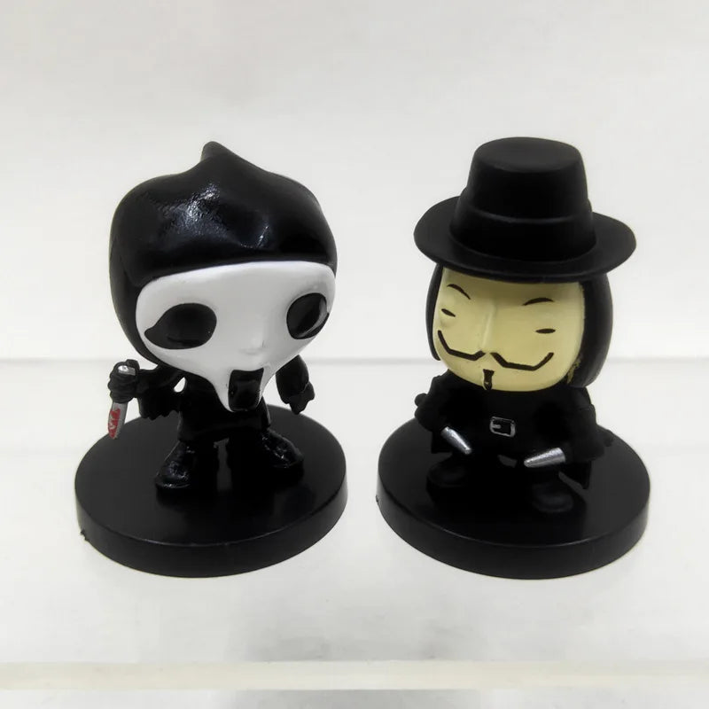 10 Pieces / Set Horror Film Series Jason Freddy Clown Action Figure Toys PVC Model Halloween Gift Vinyl Figurine Doll Gift Beauty World Shop