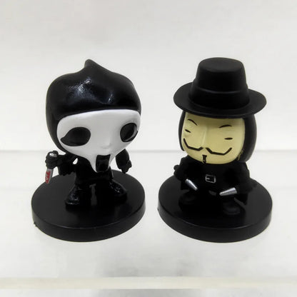 10 Pieces / Set Horror Film Series Jason Freddy Clown Action Figure Toys PVC Model Halloween Gift Vinyl Figurine Doll Gift Beauty World Shop