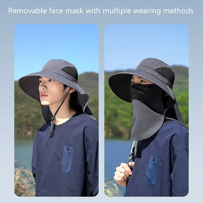 Summer Sun Hats UV Protection Outdoor Hunting Fishing Cap For Men Women Hiking Camping Visor Bucket Hat Neck Flap Fisherman Hat Beauty World Shop