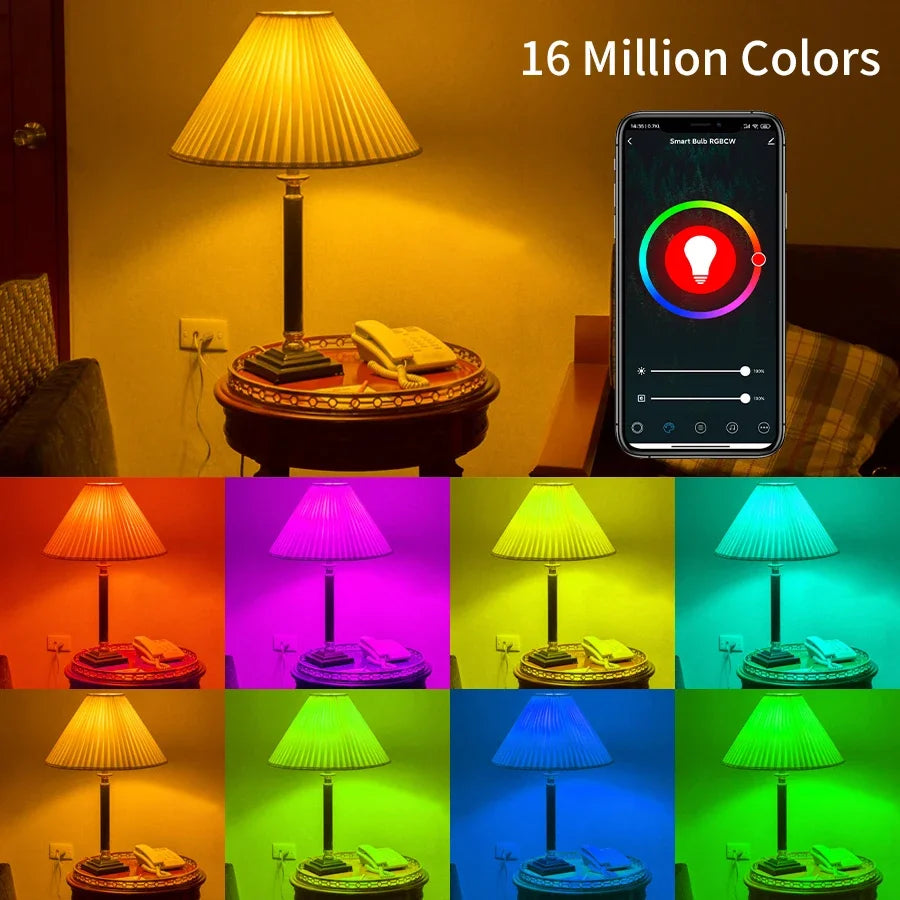 Tuya Smart WiFi LED Light Bulbs 220V 110V 10W 15W 20W E27 Alexa LED Lamp RGB Smart Life APP Google Assisatnt Voice Control Beauty World Shop