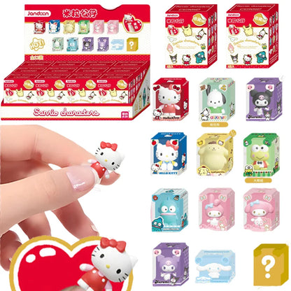 JANDOOM Sanrio Kuromi Hello Kitty Pochacco Cinnamoroll Melody Anime Figure Rice Grain Doll Peripheral Model Blind Box Toys Gifts Beauty World Shop