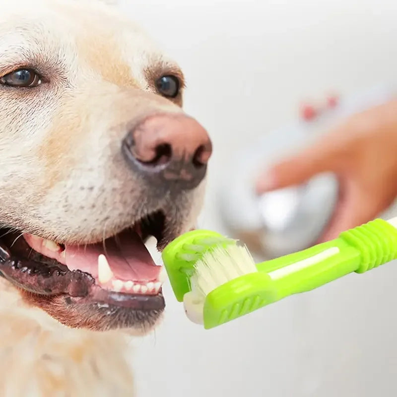 1Pc Pet Toothbrush Dog Cleaning Mouth Toothbrush Three Sided Multiangle Cleaning Tartar Teeth Health Care Tool Pet Supplies Beauty World Shop