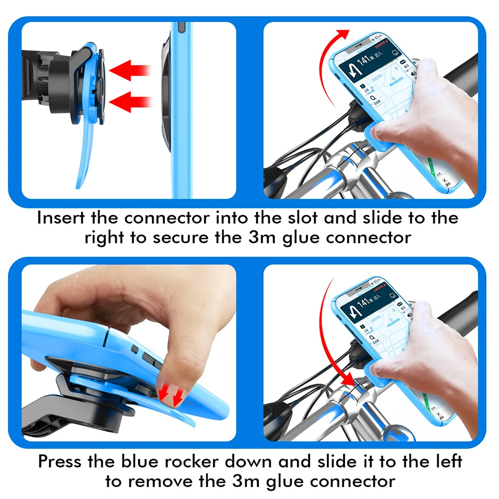 Motorcycle Bike Phone Holder Phone Bracket Vibration Damper Bike Handlebar Navigation Support for 4.7-7.2'' Phone Beauty World Shop