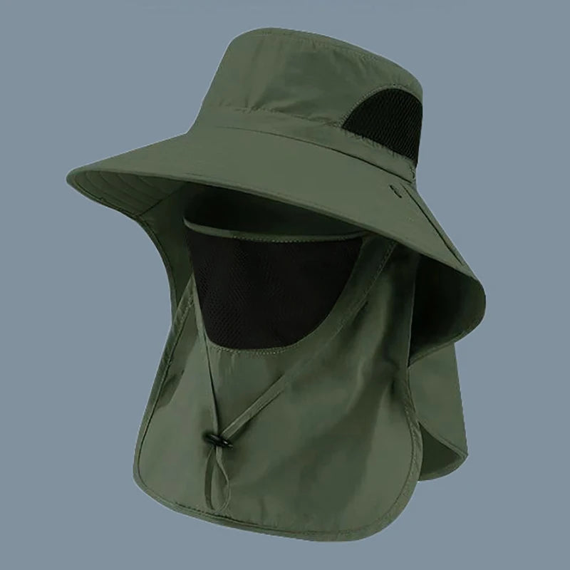 Summer Sun Hats UV Protection Outdoor Hunting Fishing Cap For Men Women Hiking Camping Visor Bucket Hat Neck Flap Fisherman Hat Beauty World Shop