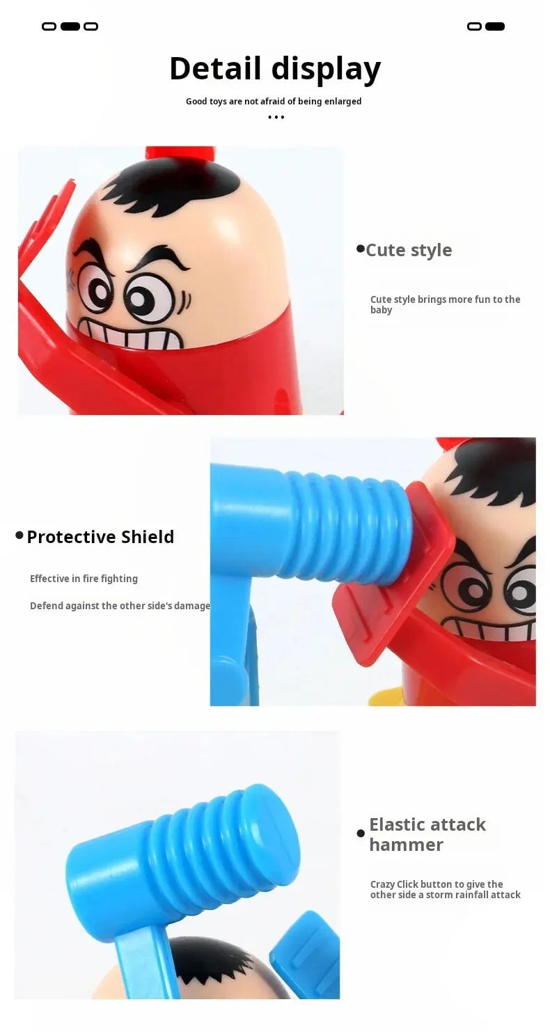 Mini Children's Head Knocking Little Man Fighting Red and Blue Attack and Defense Twin Parent Child Finger Fighting Game Machine Beauty Fashion