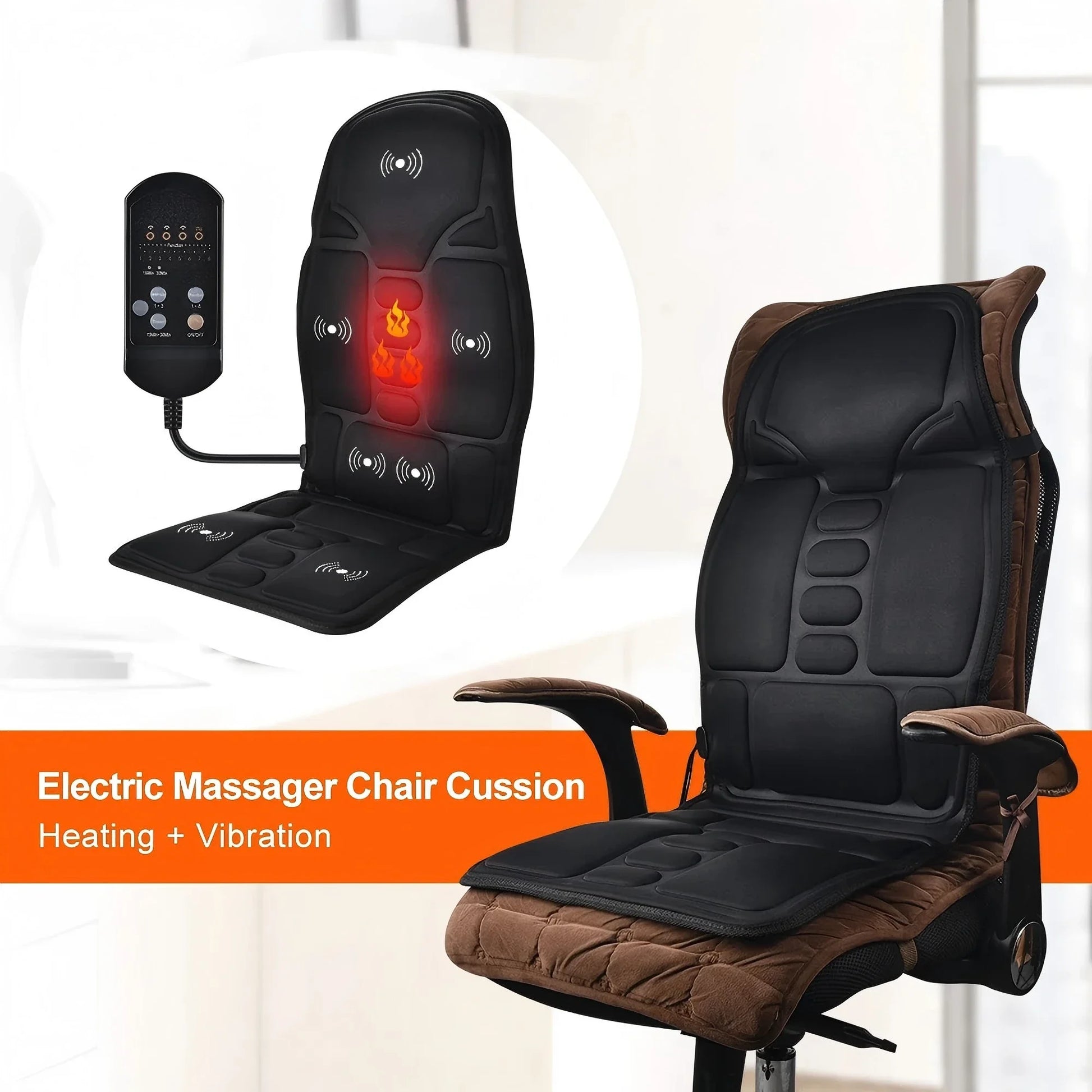 Portable Full Body Massage Chair Cushion, Neck Back Waist Hips Massage Pad Soft Relax for Home Office Car Use Beauty World Shop