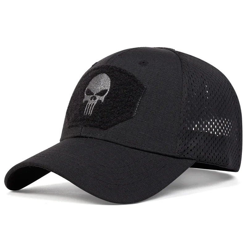 2025 NEW Skull Embroidered Top with Patch Breathable Baseball Caps Spring and Autumn Outdoor Adjustable Casual Hat Sunscreen Hat Beauty World Shop