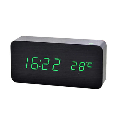 Wooden Digital Alarm Clock, LED Alarm Clock with Temperature Desk Clocks for Office,Bedside Clock Beauty World Shop