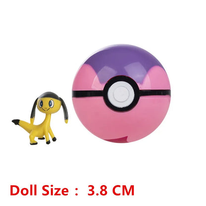 Pokemon Pokeball With Cartoons Movie Anime Figure Pikachu Charmander Eevee Squirtle Vulpix Quality Pet Action Model Toys Gifts Beauty World Shop