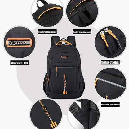 Unisex Large Capacity Backpack, Business Travel Laptop Bag, Multi-Compartment Design, Adjustable Straps, Ideal for Work Leisure Beauty World Shop