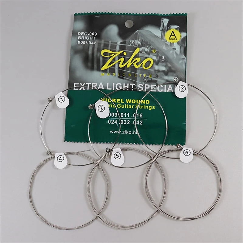ZIKO DEG-009 Electric Guitar Strings Steel Core Surface Coating Nickel Extra Light Special Musical Instrument Accessorie Parts Beauty World Shop