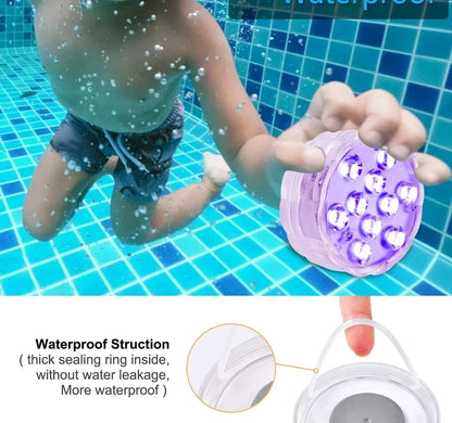 10 LED RGB Underwater Lights with Magnetic Suction Cups 16 Color Lights Fish Tank Pool Underwater Lighting Plant Grow Lights Beauty World Shop