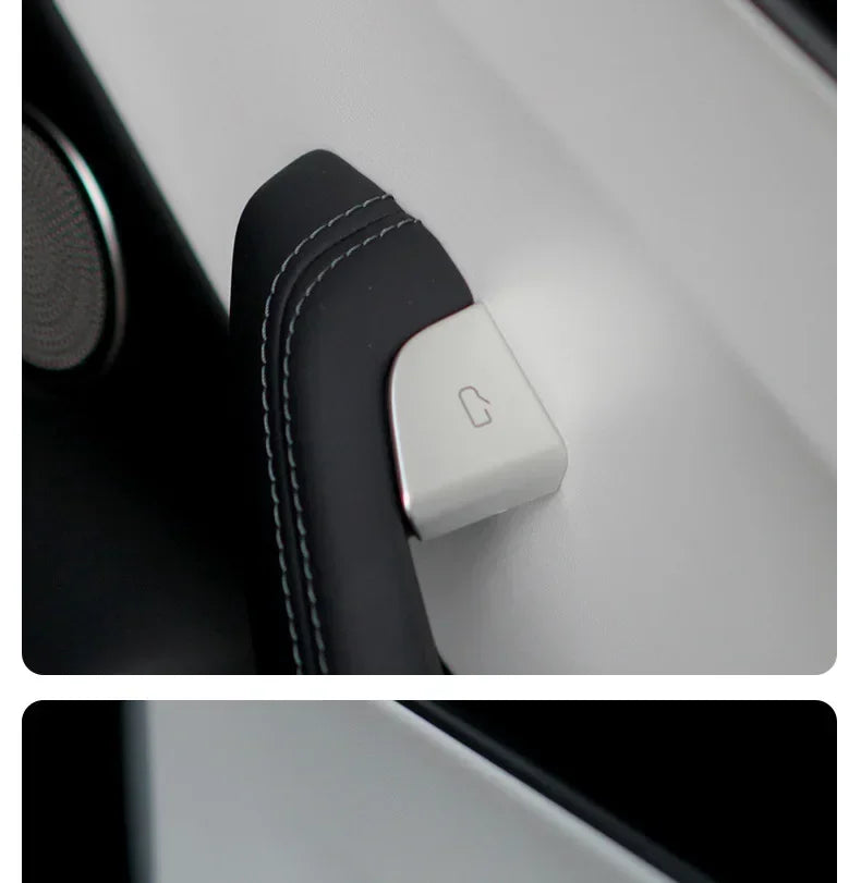 For Tesla Model 3 Highland Model Y Juniper/Launch 2025 Car Open Door Button Stickers 4X Handle Cover Interior Protection Trim Beauty World Shop