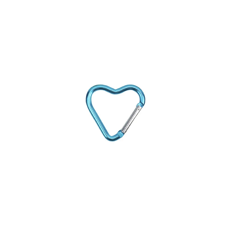 1 Pcs Heart-shaped Aluminum Carabiner Key Chain Clip Outdoor Keyring Hook Water Bottle Hanging Buckle Travel Kit Accessories Beauty World Shop