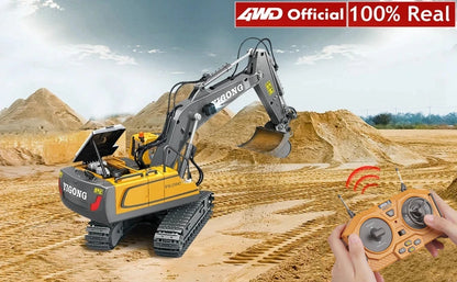 4WD Remote Control Excavator 4x4 Alloy Dump Truck Bulldozer Radio Model RC Car Construction Vehicle Toy Children Kids Gifts Beauty World Shop