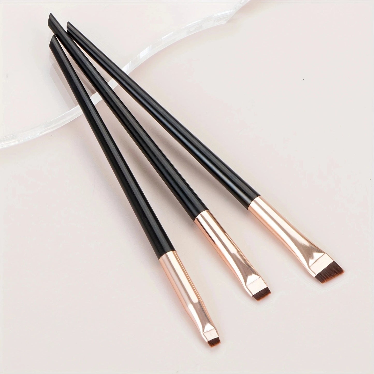 Ultra-Thin Eyebrow Brush Set -3Pcs Angled Precision Eyeliner MakeupBrushes, Synthetic Bristles Slanted Eyeshadow Eye Brow Tintin Beauty World Shop