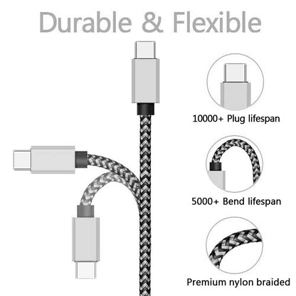USB Type C Cable 2.4A Fast Charging Battery Charger Wire Woven Nylon Data Cable Mobile Phone Charger For Huawei Samsung USB C Beauty World Shop