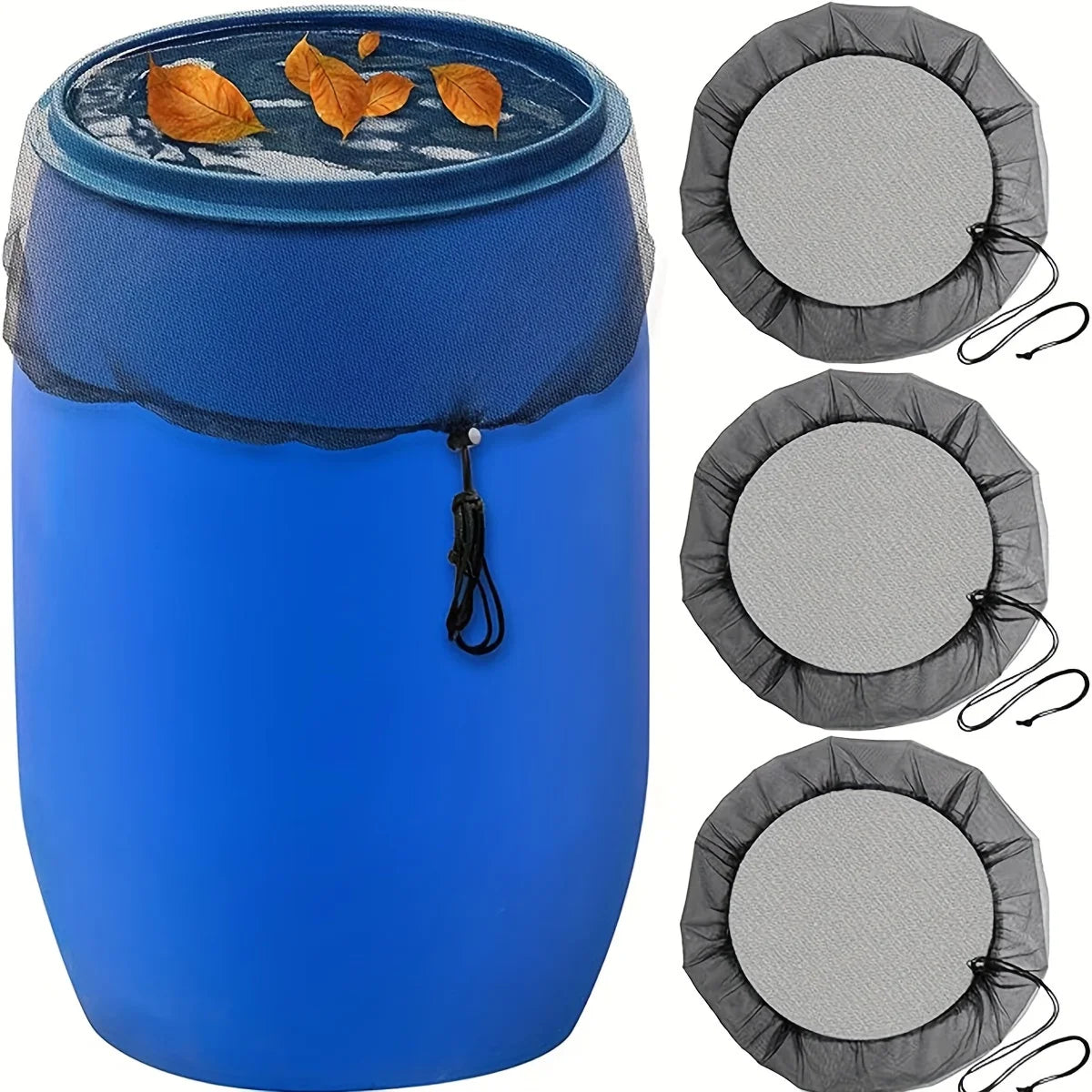 Rain Barrels Screen Water Bucket Covers,Rainwater Collector Tank Net Cover,Rain Water Collection Bucket Netting with Drawstring Beauty World Shop