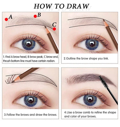5pcs Professional Microblading Pencil Permanent Eyebrow Pencil Tattoo Waterproof Art Tint Makeup Eye Brow Pen Enhancers Cosmetic Beauty Trend Shop