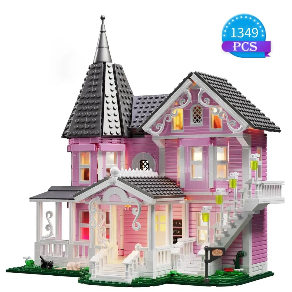 1349 PCS Coralines Building Block Set Pink Palace Model Apartment Ideas Movie Architecture Toy for Boys and Girls Christmas Gift Beauty World Shop