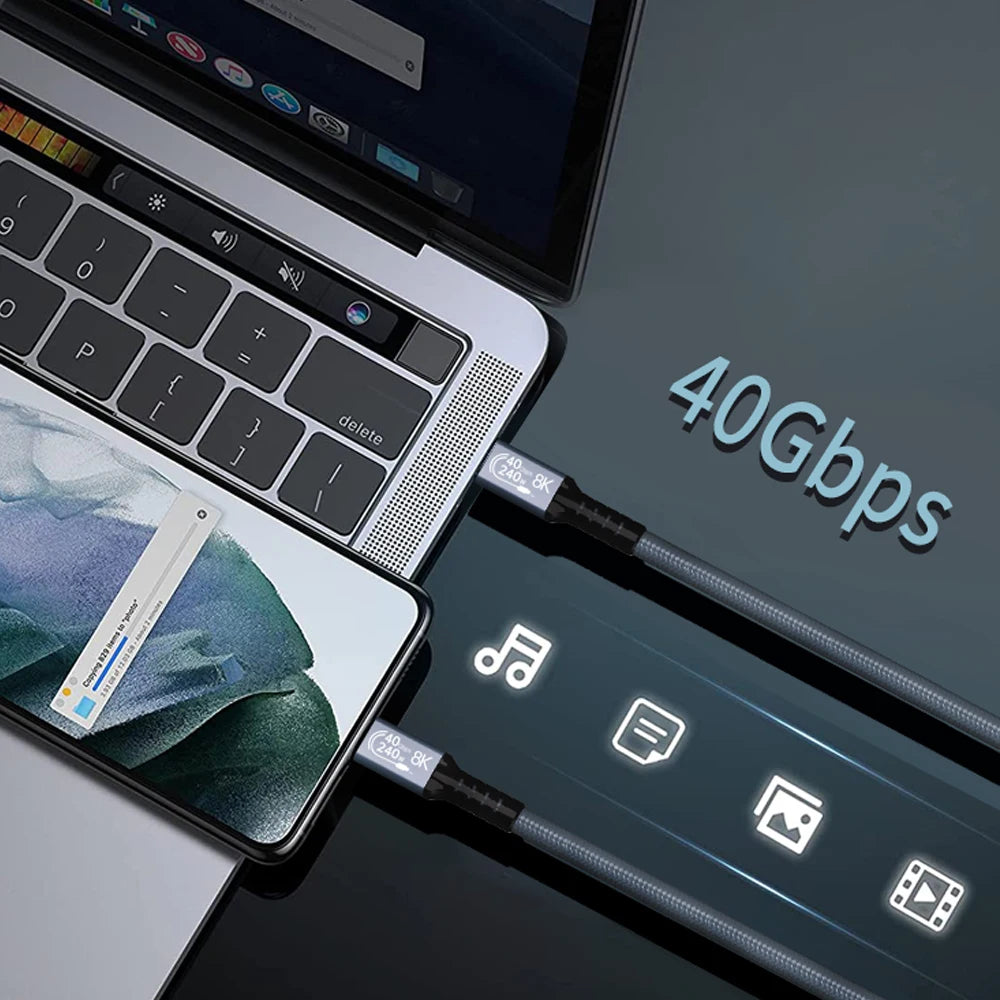 UGOURD USB4 Cable 40Gbps 240W Thunderbolt 4 Type C Fast Charging Cable Thunderbolt3 USB C to C Data Transfer Cable For EGPU Beauty World Shop