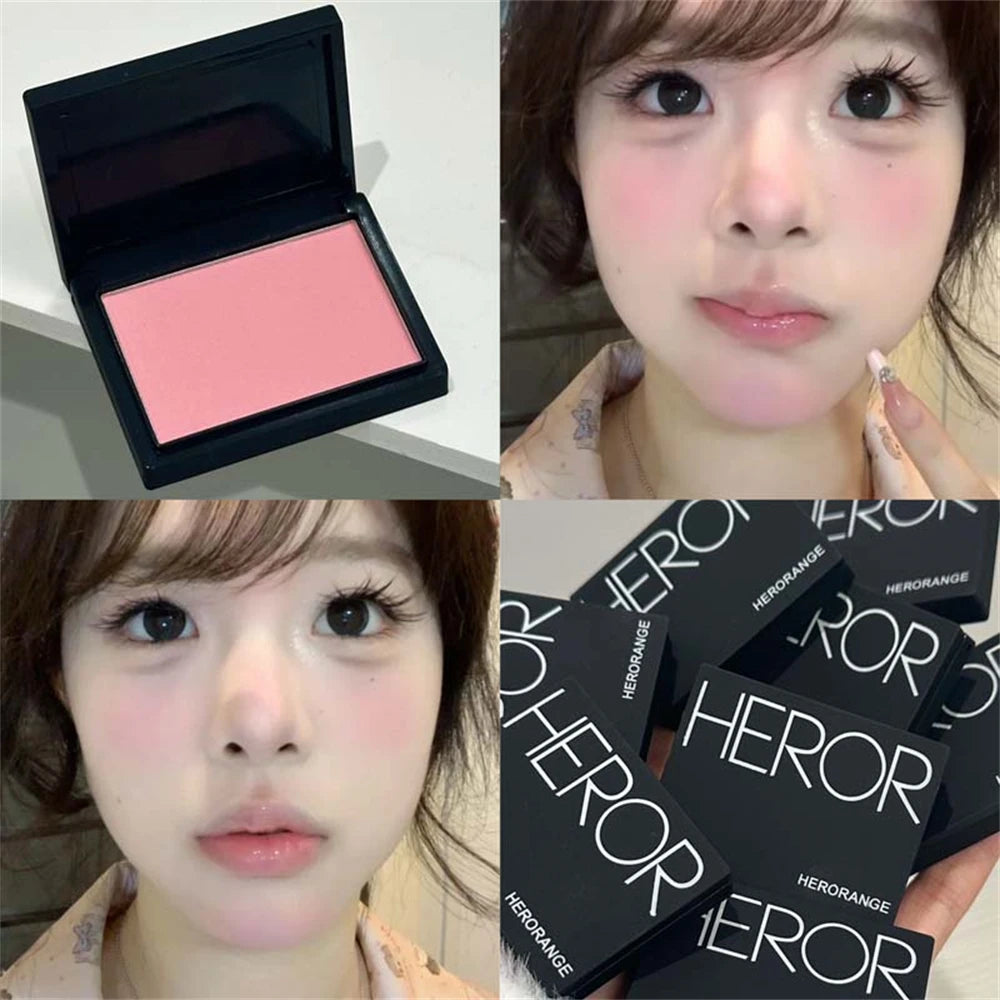 Monochrome Matte Blusher Palette Soft Silky Cheek Natural Facial Rouge Plate Lasting Nude Low Saturation Powder Blusher Disk Beauty World Shop