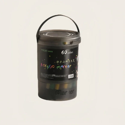 24/36/48/60/80/120 Bucket-cap Soft-Head Acrylic Marker Pen - Specially Designed for Students in Art Class, with Strong Coverage. Beauty World Shop