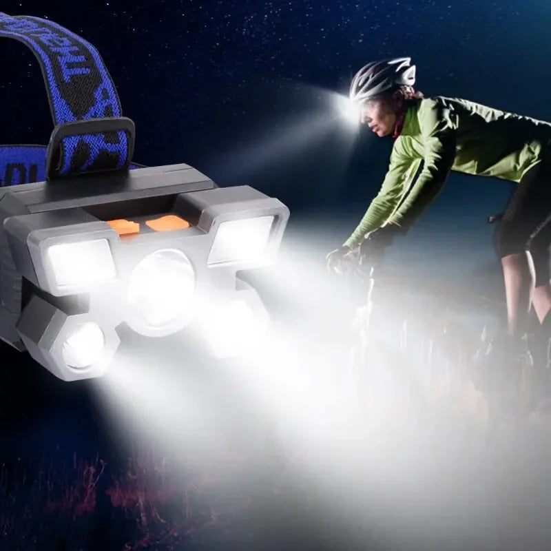 5LED Bright Headlamp Rechargeable Waterproof Adjustable 4Modes Lightweight for Outdoor Camping Running Hiking Beauty Fashion