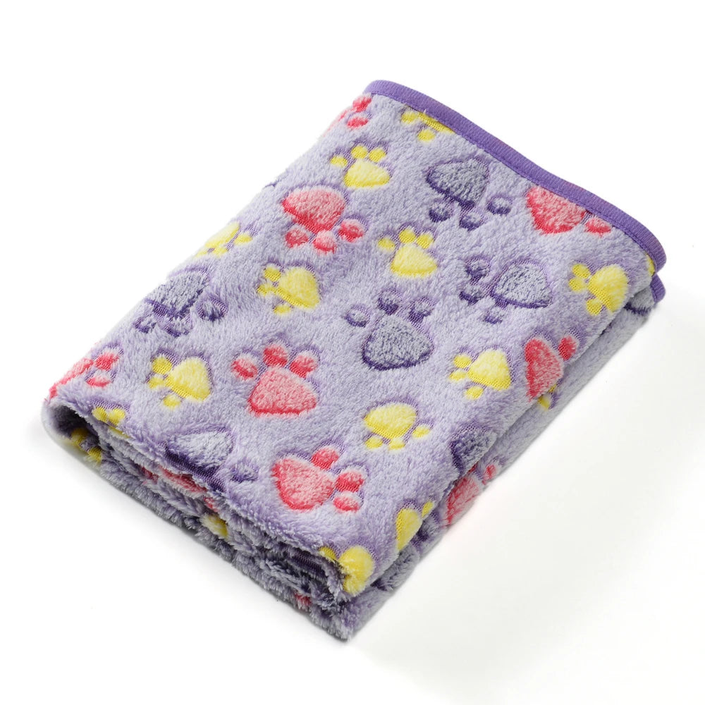 Warm Pet Cat Blanket Autumn Winter Cozy Thicken Fleece Kitten Footprint Bed Mat for Small Medium Big Cats Dog Chihuahua Supplies Beauty World Shop