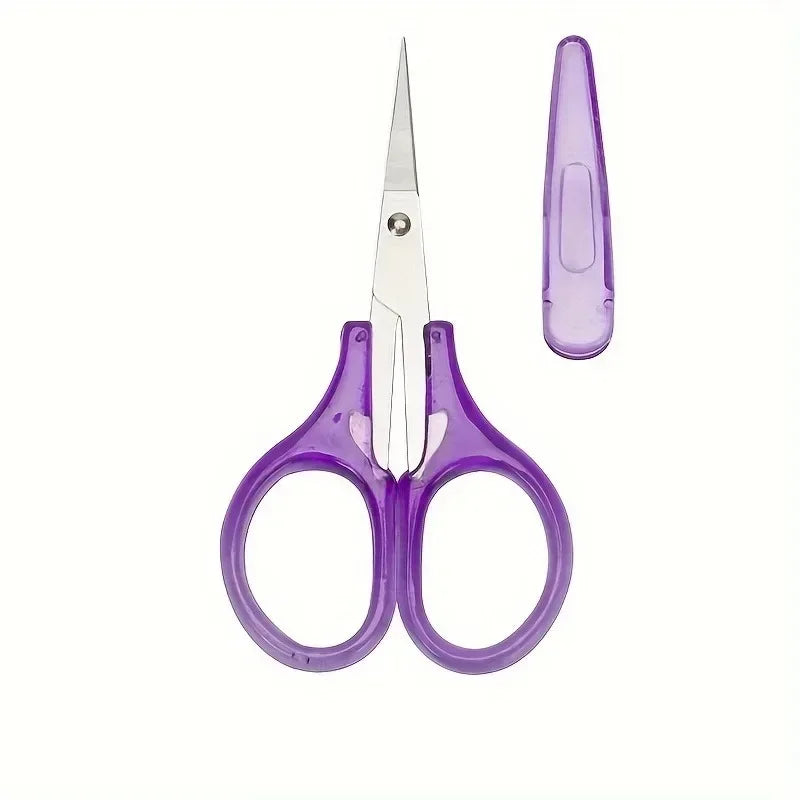1pc Compact Precision Craft Scissors Sharp Stainless Steel Blades with Protective Cap, Tsa-Approved for Travel Stationery Beauty World Shop