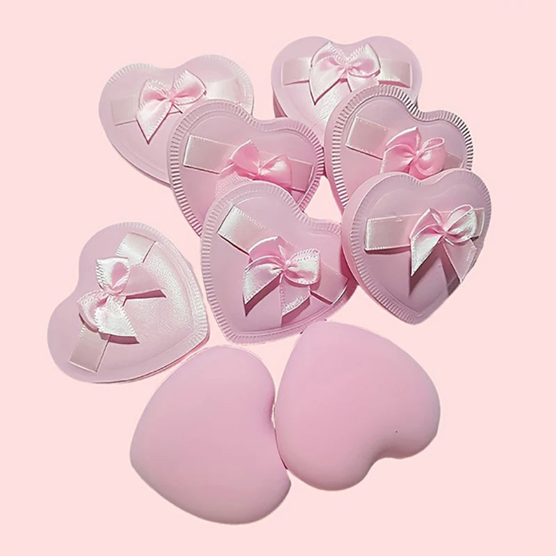 2pcs Heart Bow Makeup Powder Puffs That Can Be Used In Both Dry And Wet Combinations Cotton Candy Air Cushion Powder Puff Beauty World Shop