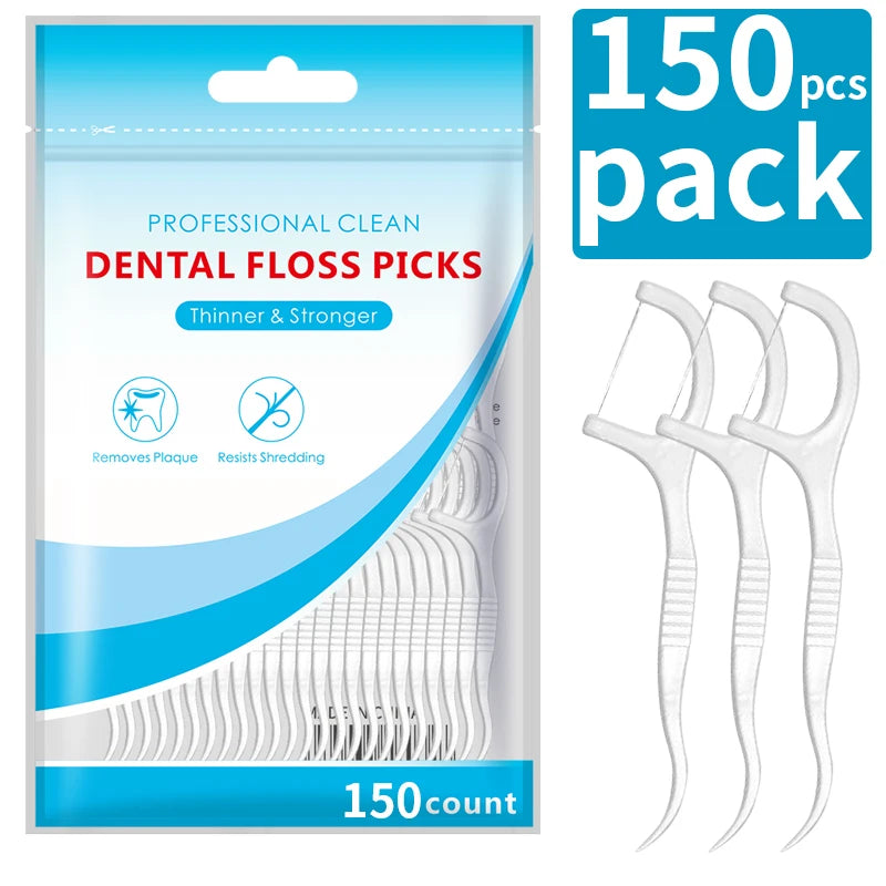 600/300/150/50pcs Ultra-Fine Toothpicks, Home Set, Portable and Disposable Care Floss- Deep Cleaning for Oral Care Beauty World Shop