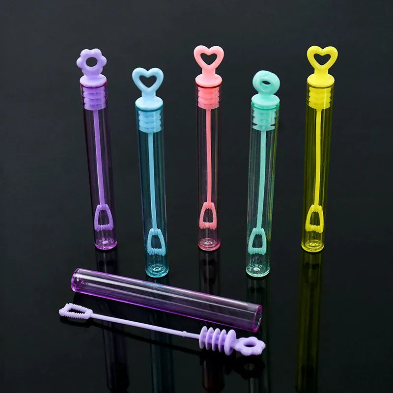 10-50pcs Colorful Bubble Soap Bottle Heart Wand Empty Tube Kids Birthday Party Favors Pinata Filler Toys Wedding Gifts for Guest Beauty World Shop