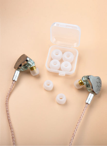 1/16 Pairs(S/M/L/XS) Soft Silicone Replacement Eartips Coffee Clear Earbuds Replacement Ear Pads For KS1 KZ BL03 Earphone New