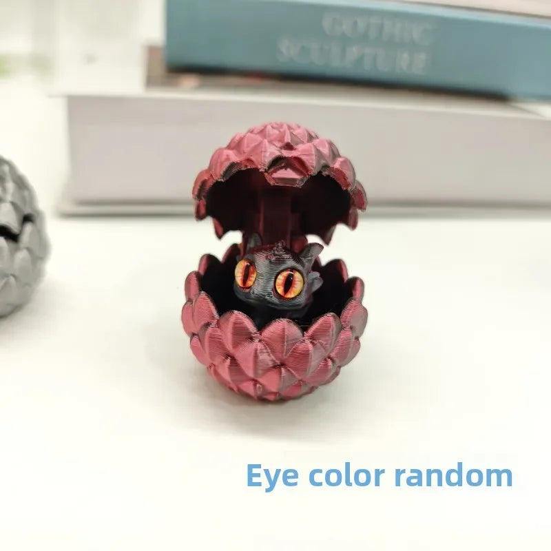 3D Printed Toys Artistic Dragon Egg Statue Small Hatching Dragon Figure Modern Home Decoration Miniature Desk Decor Beauty World Shop