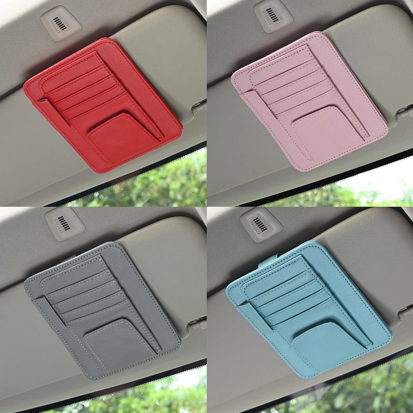 Car Visor Organizer Multi-Pocket Pouch Bag Card Glasses Storage Holder Scratch-resistant Auto Visor Holder For Car Interior Car Beauty World Shop