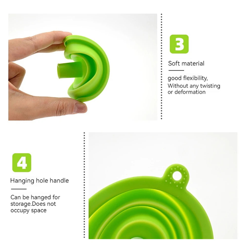 Engine Funnel Car Universal Silicone Liquid Funnel Washer Fluid Change Foldable Portable Auto Engine Oil Petrol Change Funnel Beauty World Shop