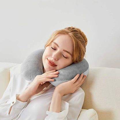 1pc Travel Pillow Neck Pillow Airplane Pillow Traveling Car Home Office Travel Neck Flight Pillow Snap Strap Soft Cover Beauty World Shop