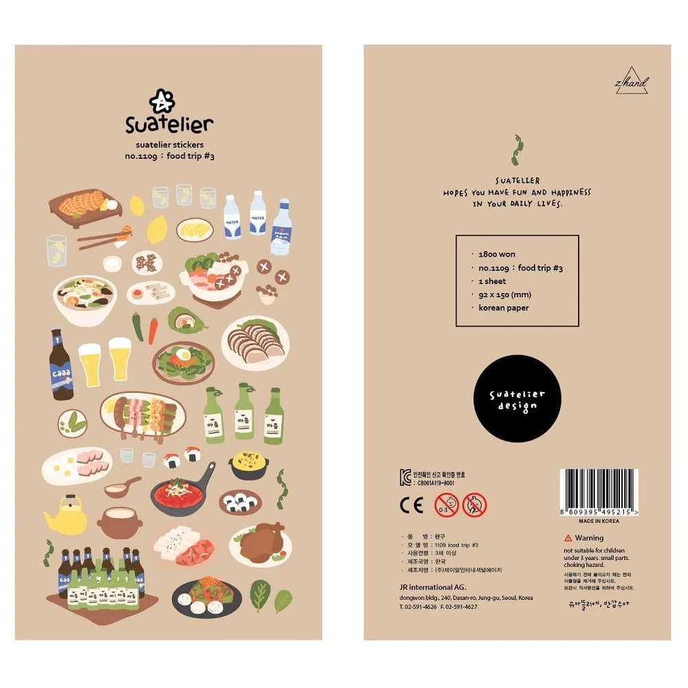 Korean Import Original Suatelier Collection Kawaii Daily Stickers Scrapbooking Diy Journal Stationery Sticker Deco Art Supplies Beauty World Shop