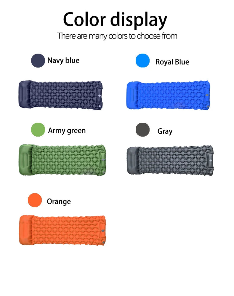Outdoor Camping Inflatable Mattress Sleeping Pad With Pillows Ultralight Air Mat Built In Inflator Pump Hiking Beauty World Shop