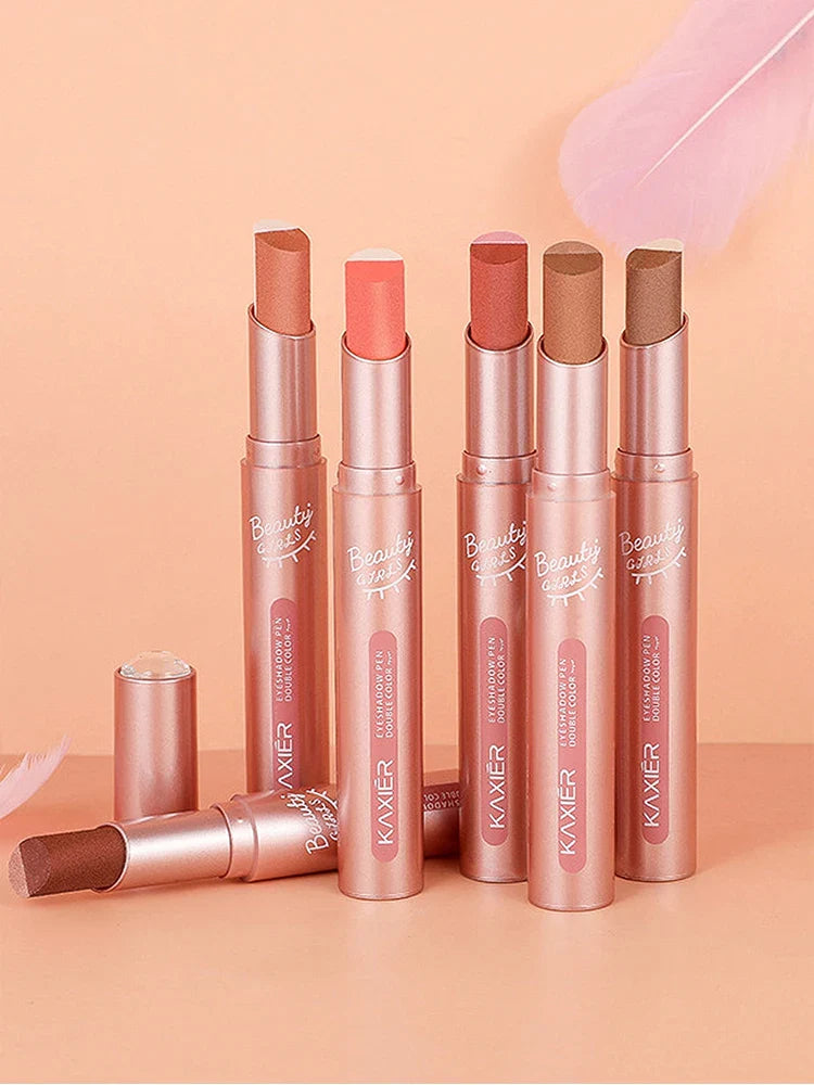 Gradient two-color eye shadow pen waterproof, sweat proof, not easy to smudge, pearlescent, fine shiny, lazy eye shadow s Beauty Trend Shop